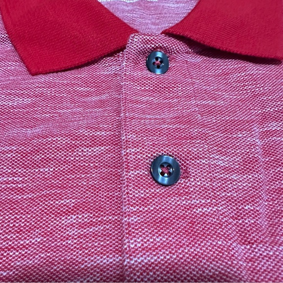 Express Pique Polo Shirt Mens XL Small Lion Red Heathered Breathable Summer New - Picture 6 of 9